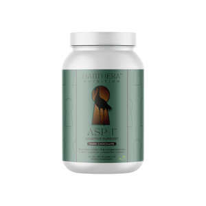 Habthera Nutrition ASP-1™ Adaptive Support Powder in Chocolate flavor supplement container on a white background.